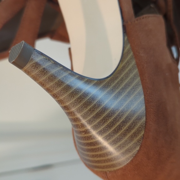 Style & Co Cognac Color  Tie Up Feature Heeled Sandals - Picture 6 of 8